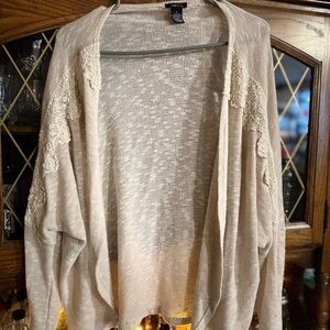 Rue 21 Cream Cardigan Open Front Knit Sweater